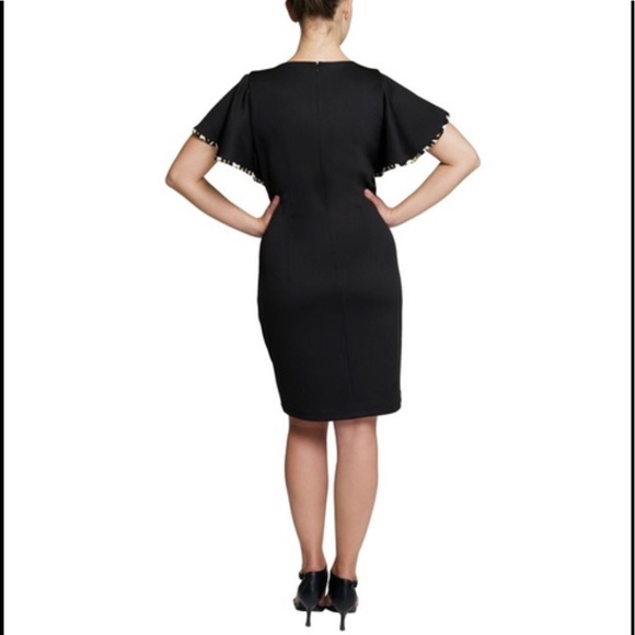 NWT Alessandra Belle Black Dress w Flutter Sleeve - Picture 3 of 5